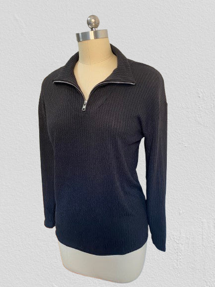 Pull zippé à manches longues en tricot pour femme m300389 