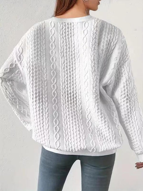 Loose crew neck long-sleeved sweater women's lazy wind oversize top women's m301891
