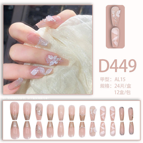 Elegante und frische Temperament Wind Maniküre Eis transparent Strass abnehmbare tragbare Nagel m5010688
