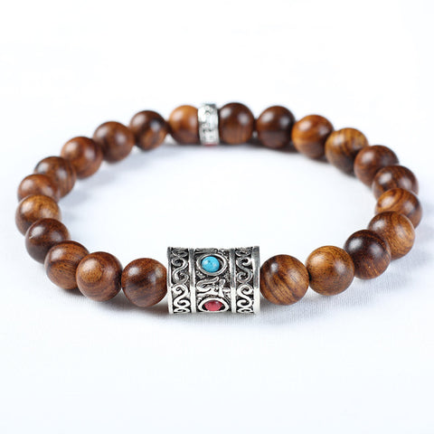 Bracelet en perles naturelles de Bouddha Huanghuali vietnamiennes, bracelet en bois de rose et lotus, bracelet en bois parfumé Wenwan m3331302