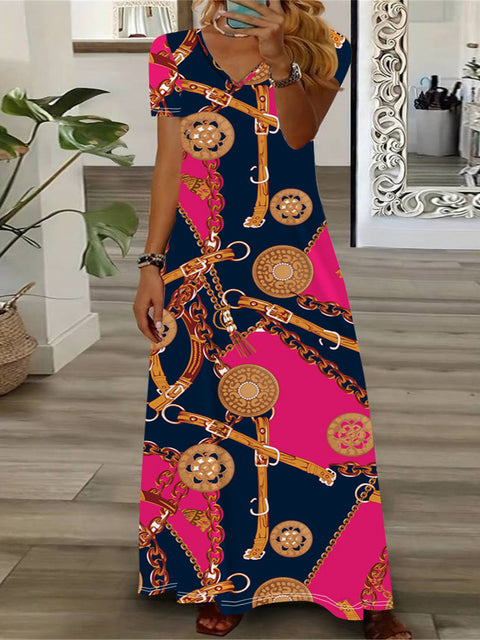 Bedrucktes Kleid im Ethno-Stil für Damen m300005