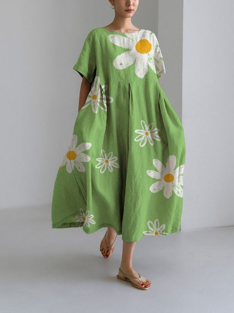 3D-Baumwollimitat-Pull-Frame-Craft-Damen-Pendelkleid m301038