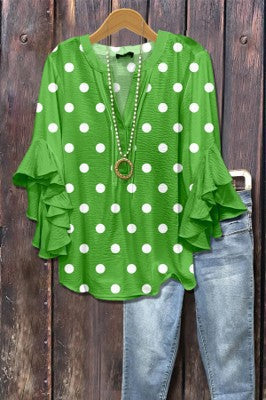 Kreativer Digitaldruck mit Blumenelementdruck, lässiger Trend, V-Ausschnitt, Lotuskante, T-Shirt m301352 