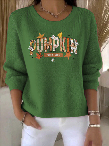 3D digital printing women's fashion round neck casual long-sleeved top m302157