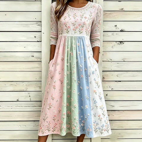 Fashion digital printing wide dress floral m303053