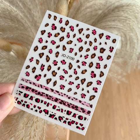 Leopardenmuster Nailart Sticker Aufkleber personalisierter Graffiti Trend mit selbstklebendem Nagelaufkleber m3331202