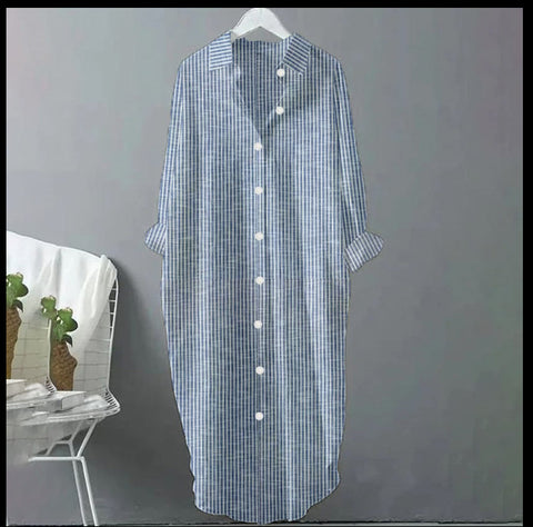 Mode lässig lose Revers mittellanges Hemd Damen m301282 