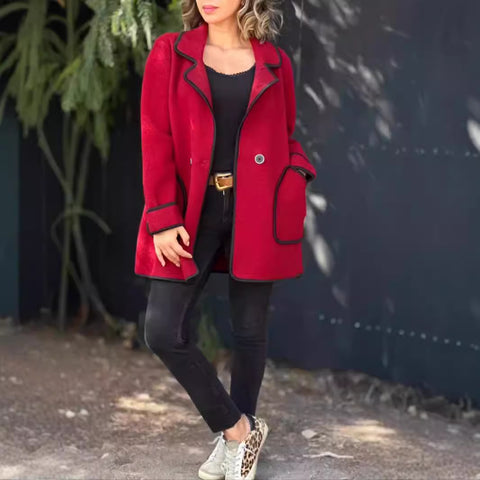 Women's temperament suit collar double-sided woolen jacket m300688