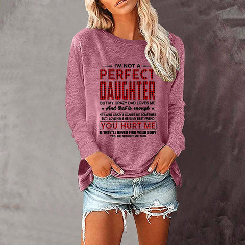 Lose rundhals außenhandel druck langarm frauen T-shirt top m300920 