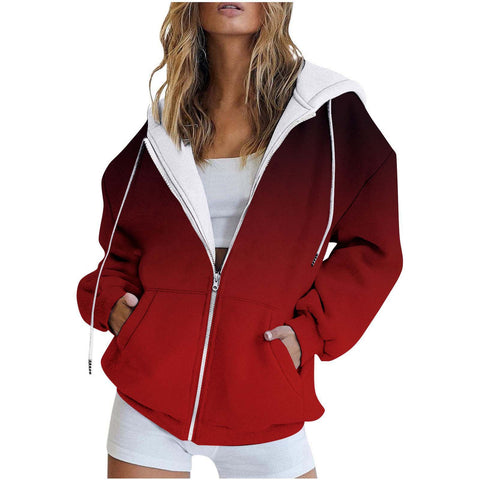 3D printed zipper European size casual fashion women's sweater m301882