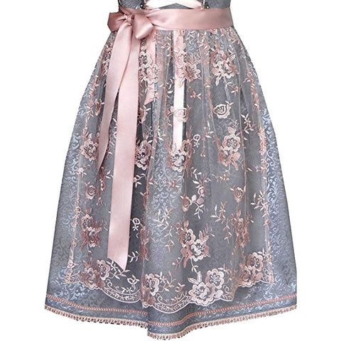 Jupe femme Oktoberfest, col carré, ceinture, tablier en dentelle m300483 