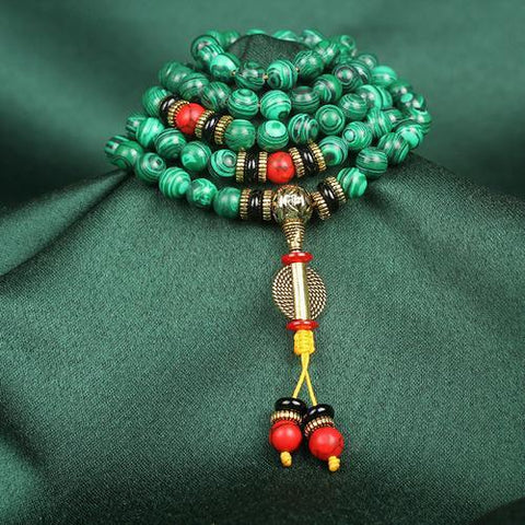 Malachit 108 Buddha-Perlen Armband Runde Perlen 8mm Malachit Buddha-Perlen Rosenkranz Perlen Armband m3331294 