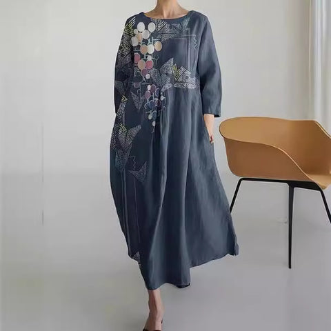 Robe femme à col rond, nouvelle collection m301069