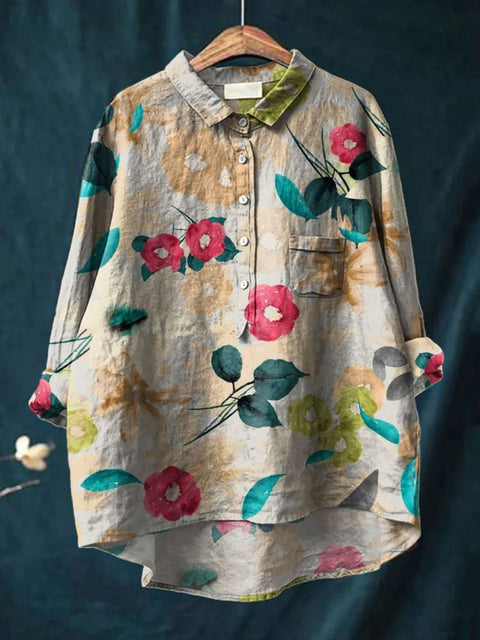 Lässiges Damen-T-Shirt mit Rundhalsausschnitt und lockerem Druck in großen Größen m301279 