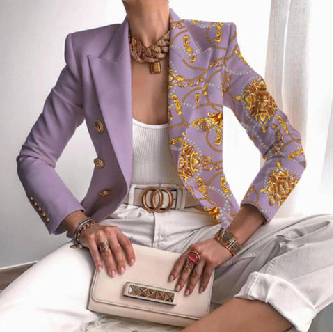 Women's fashion printed suit slim fit small suit m301761