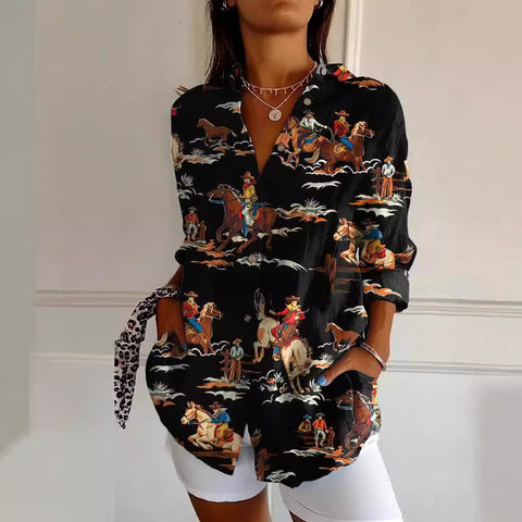 Siebenärmeliges Hemd mit Tierdruck, 3D-Shirt, M301214 