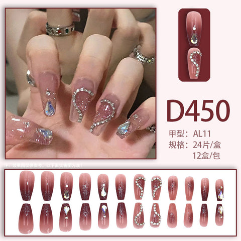Elegante und frische Temperament Wind Maniküre Eis transparent Strass abnehmbare tragbare Nagel m5010688