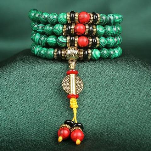 Malachit 108 Buddha-Perlen Armband Runde Perlen 8mm Malachit Buddha-Perlen Rosenkranz Perlen Armband m3331294 