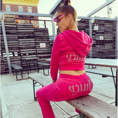 Hot Diamond Korean Fleece Sports and Leisure Suit Two-piece Set m301811