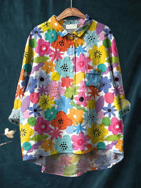 Lässiges Damen-T-Shirt mit Rundhalsausschnitt und lockerem Druck in großen Größen m301279 