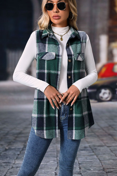 Damen Herbst und Winter Mode Plaid Ärmellose Weste lose m300977 