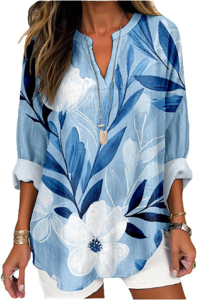 T-shirt ample à col ras du cou pour femme, imprimé floral 3D, mode féminine, m301357 