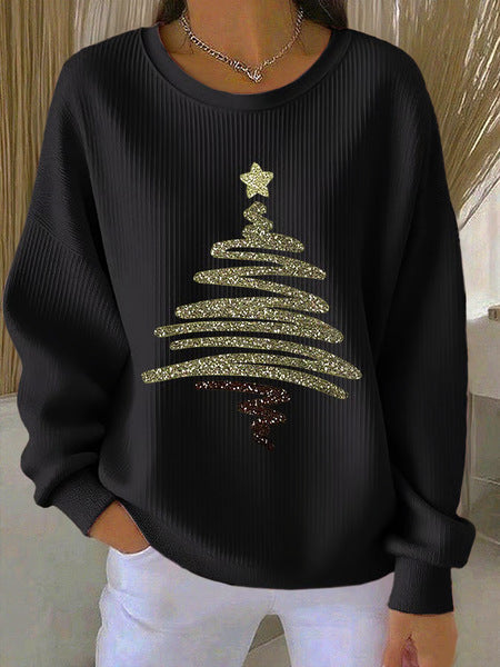 Loose outer wear lazy wind snowflake Christmas tree mix and match casual commuter sweater m302516-3