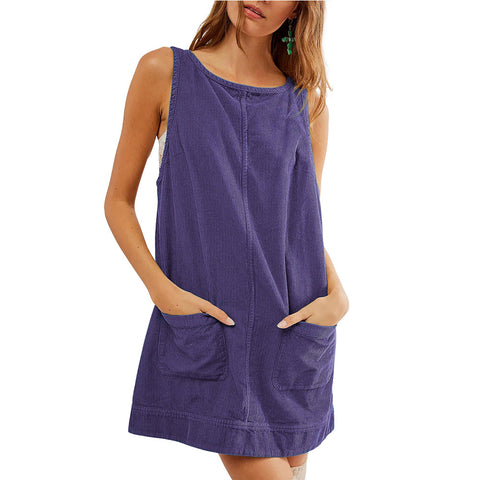 Ärmelloses Westenkleid aus Cord m300965 
