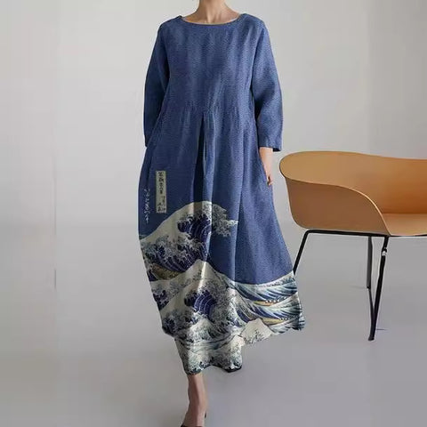 Rundhalsausschnitt süßes Damenkleid neues Kleid m301069 