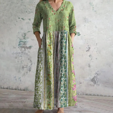 3D printing summer casual loose long-sleeved dress m301729