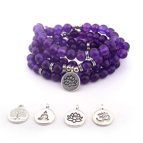 8 mm neues Amazon-Armband, 108 Buddha-Perlen, Lotus-Armband mit mehreren Kreisen, Lebensbaum-Anhänger, Pulloverkette, M3331309
