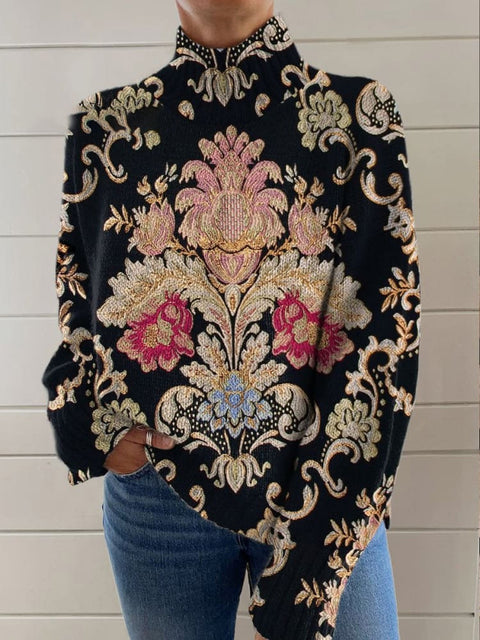 3D color matching pattern printing autumn and winter independent station new turtleneck long-sleeved sweater m300938