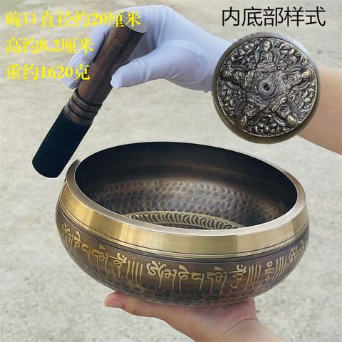 Nepalesische handgefertigte Kupfer-Glockenspiel-Vajra-Stößel Buddha-Klangschale Meditationsschale m3331263 