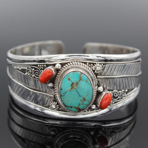 Türkisfarbenes offenes Armband im Bohème-Stil 3331095