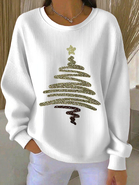 Loose outer wear lazy wind snowflake Christmas tree mix and match casual commuter sweater m302516-3