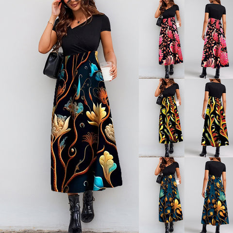Robe élégante à imprimé épissure m301209 