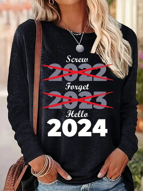 Langärmliger Rundhalspullover mit 3D-Druck m300754 