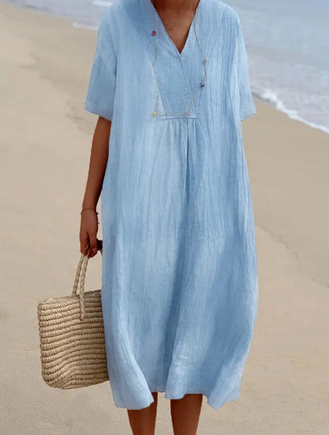Versatile casual and thin skirt solid color cotton and linen m300889