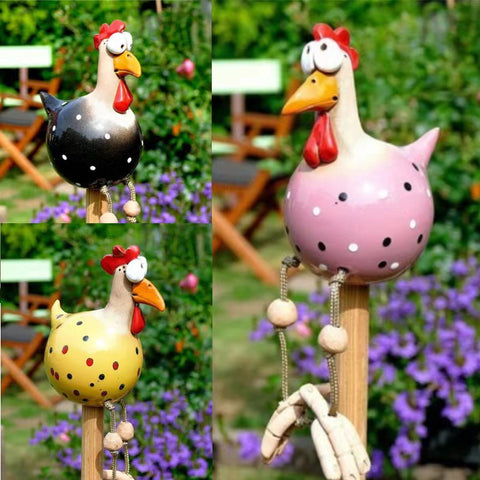 Ornements en résine de clôture de souffle de printemps de poulet à longues pattes m3330987 