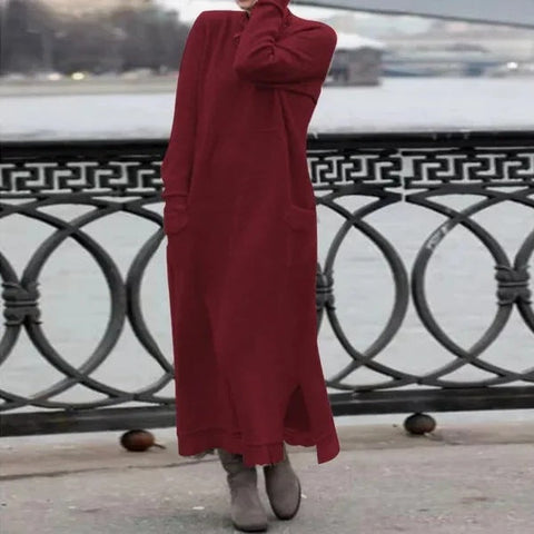 Loose plus size knitted lace dress fleece sweater dress m302102