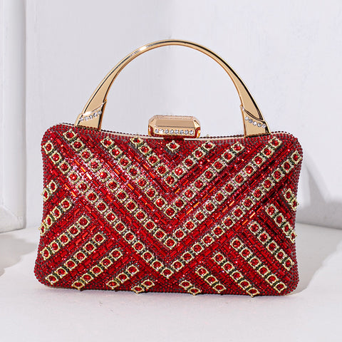Retro-Bankett-Handtasche mit hohem Diamant-Gefühl für Damen, m3331050