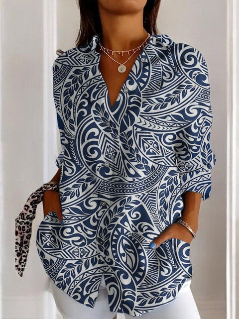 Sommertrend Langarmshirt Blumenmuster Druck 3D Shirt m301226 