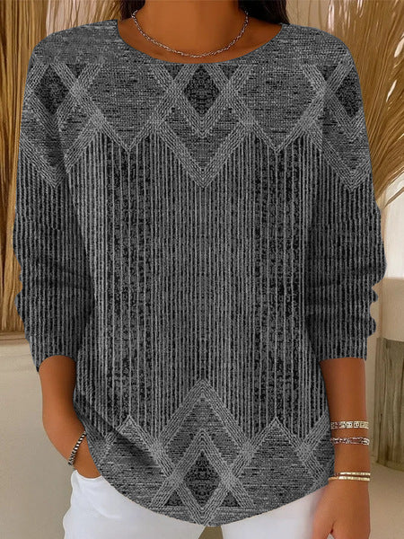 3D digital printing women's fashion round neck casual long-sleeved top m302157