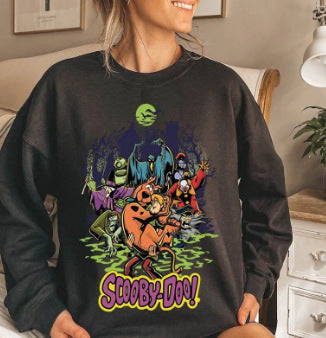 Pull sans capuche à manches longues et imprimé citrouille pour femme M300640 
