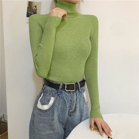 Slim-fit solid-color pullover top m302025