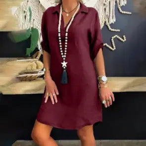 Chemise-jupe à manches courtes en rayonne coupe-vent nordique m300062 