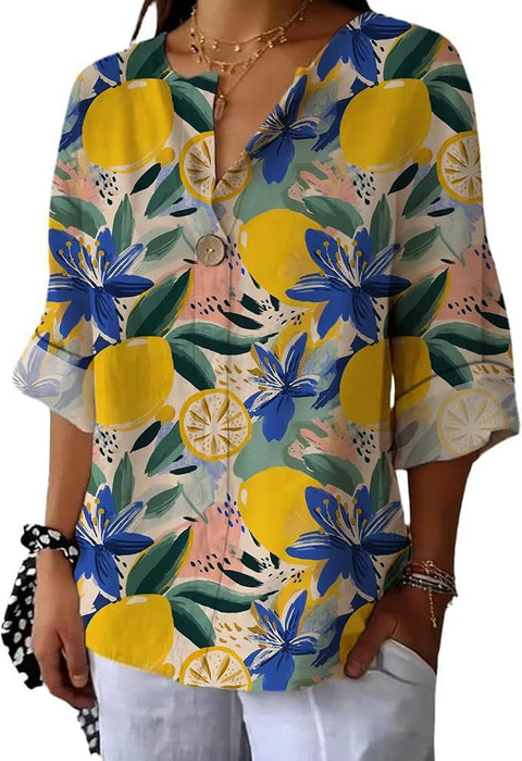 Fashion Women's Coconut Button Long Sleeve Shirt m302752