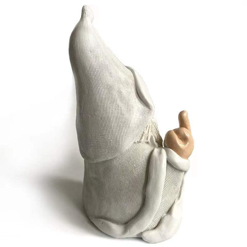 Gartenstatue aus rauchendem Zwergharz, Kunsthandwerk eines weißen bärtigen älteren Mannes m3330989 