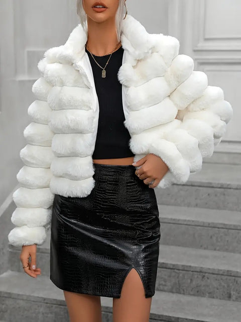 Imitation fur jacket short female versatile ins wind m302146