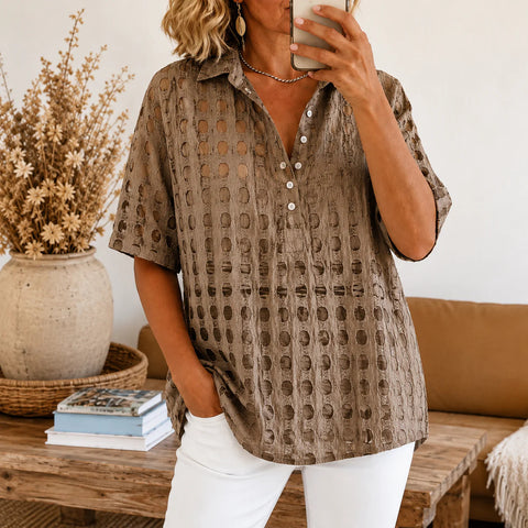 Summer shirt button-down collar pullover top m302960